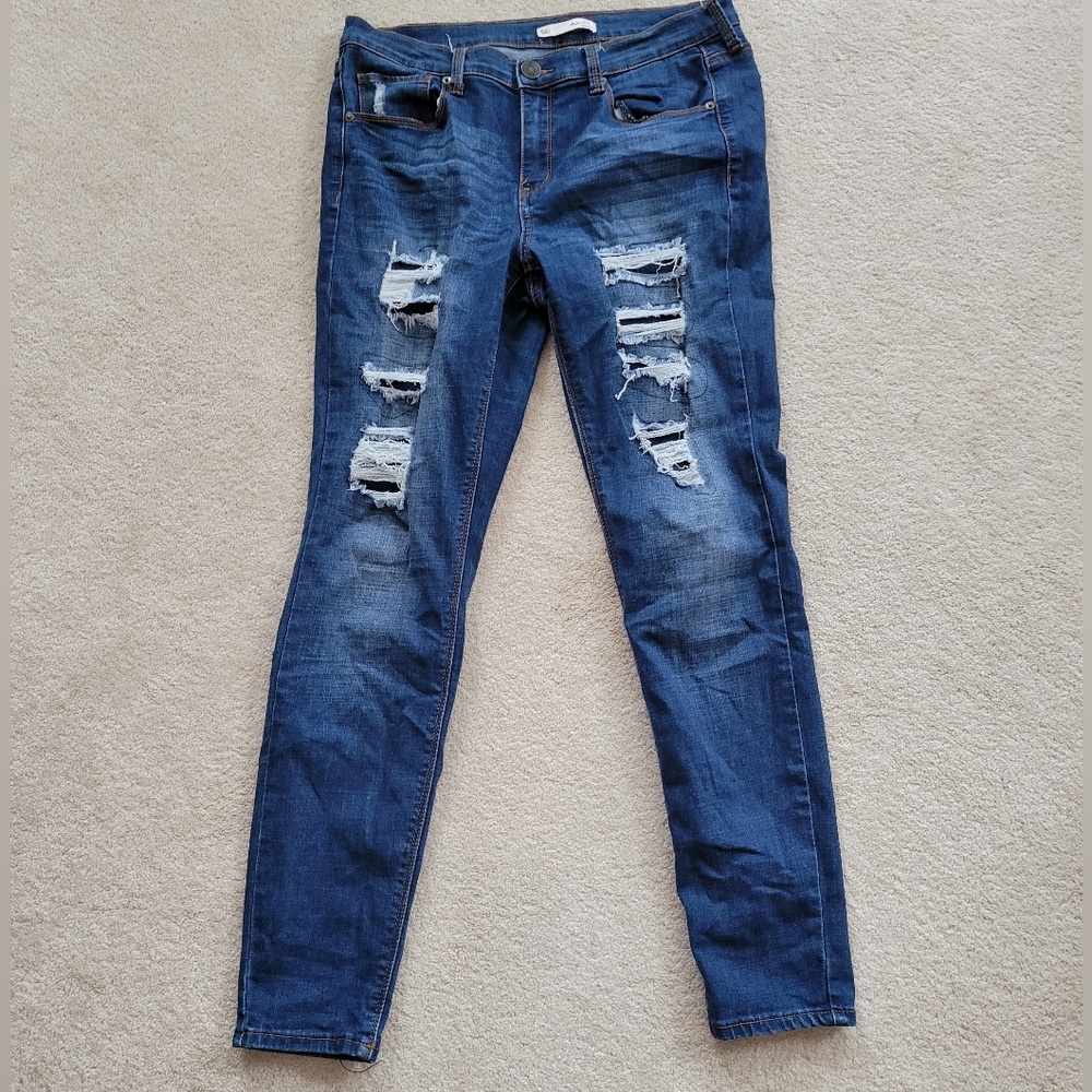SO Low rise FLX Stretch Skinny Jeans Sz 11 Blue Jeansv 31" waist